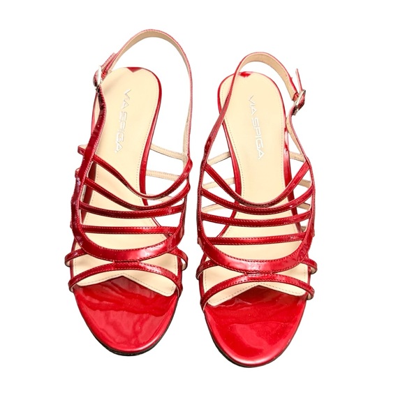 Via Spiga Red Strappy Heels - Picture 3 of 7